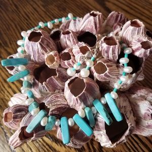 Freshwater Pearl & Turquoise Necklace